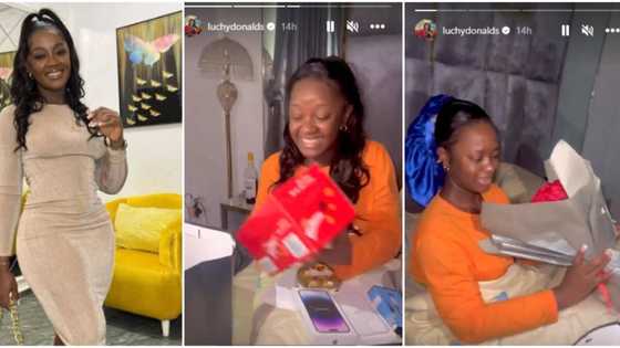 "Hope say he no beat you": Luchy Donalds' man apologises with money, new iPhone, roses, other gifts