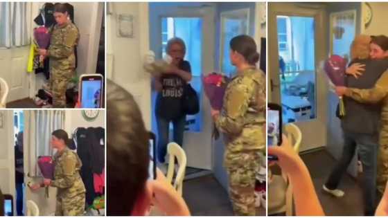 Sweet moment grandma threw away her coffee to hug returning granddaughter who is a soldier melts hearts