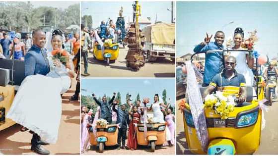Hotunan Amarya da Ango a Adaidaita Sahu Zasu Coci Daura Aurensu ya Janyo Cece-kuce