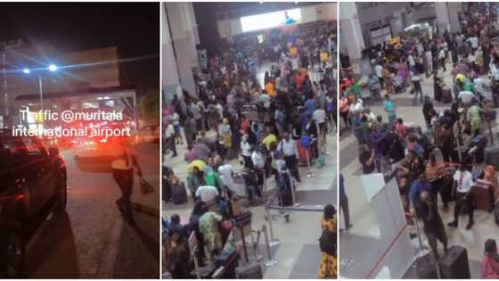 "Omo I wasn't expecting what I saw": Man exclaims over mammoth crowd at Lagos airport, shares new video
