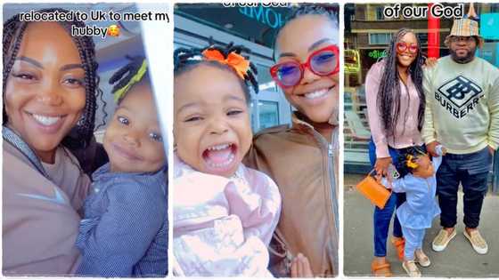 "We are now living our best lives": Lady takes her little daughter, moves to UK to be with her husband