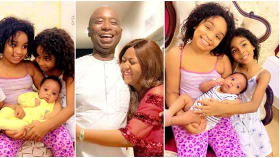 Ned Nwoko shares cute photos of his youngest kids amid Regina Daniels, Chika Ike drama