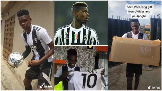 Nigerian man fulfills dream, receives box of gifts from Pogba and Adidas, opens it in viral video