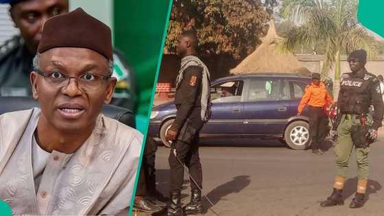 Breaking: Tension as El-Rufai arrives Kaduna court amid heavy security presence, photos emerge