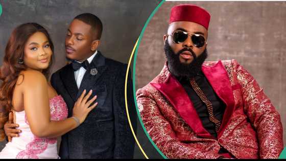 VJ Adams strategically reacts to Bimbo Ademoye and Timini’s viral ‘pre-wedding photos’: “U're petty”