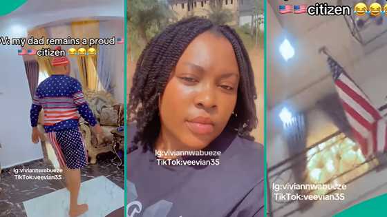 Nigerian man who is an American citizen puts USA flag in his home, wears outfit with flag design