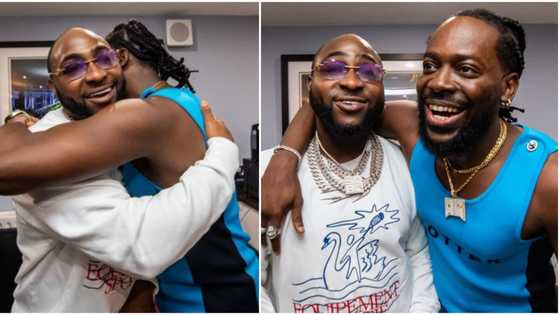 Brotherly love: Adekunle Gold shares cute pics of him & Davido in warm embrace, adds special message