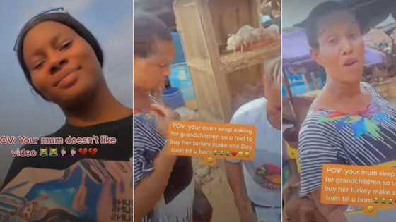 After asking her daughter for grandchildren, Nigerian mother receives live turkey from her child as gift, video trends