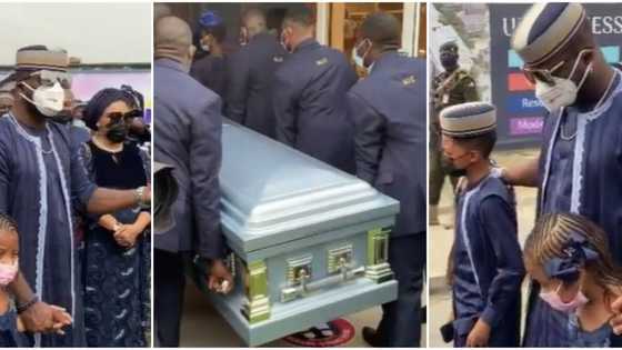 Peter Okoye's wife Lola finally buries father in emotional ceremony