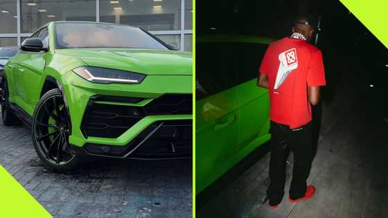 Obafemi Martins prays on Victor Osimhen’s newly acquired Lamborghini Urus, video