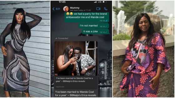 "U go explain tire": Erica’s parents react to her alleged marriage to Wande Coal, shares her mummy’s chat
