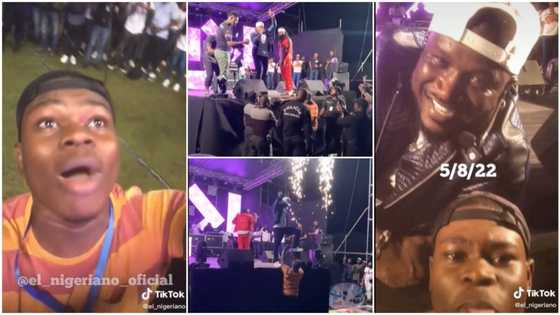 "Please sir, 1 picture": Emotional moment Nigerian man tore through security, begs P-Square in video