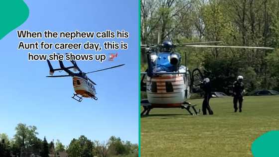 Drama as aunt storms her nephew's school on career day in a helicopter, video trends