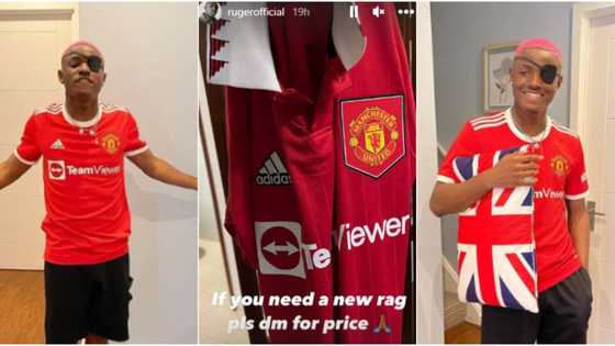 "DM if you need a new rag": Singer Ruger puts up his Man United jersey for sale after defeat, fans react