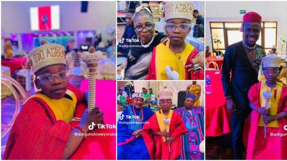 Cute photos as handsome 6-year-old boy becomes the youngest chief in Nigeria