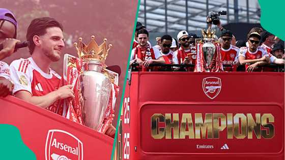 Declan Rice fires warning to Man City, Chelsea and Liverpool during Arsenal trophy parade