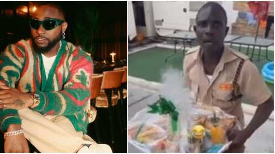 "Davido heart big pass Goliath normally": Old video of singer giving gateman huge food tray sparks reactions