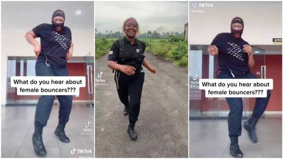 "Them too dey do oversabi": Female bouncer kits up, dances in video, many people react