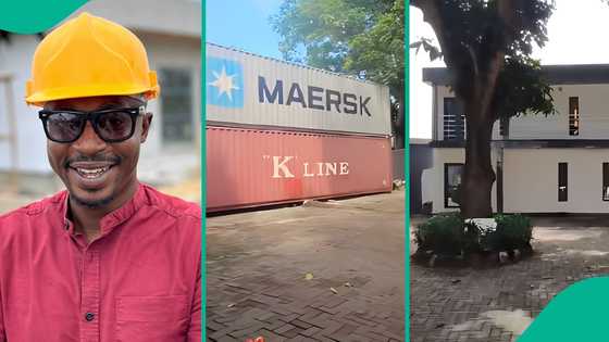 Nigerian man transforms 2 containers into fine duplex office, gives breakdown of how much he spent