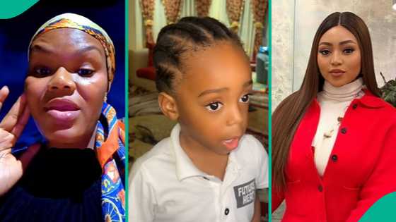 Lady deeply worried as she points out what she noticed about Regina Daniels' first son Munir Nwoko