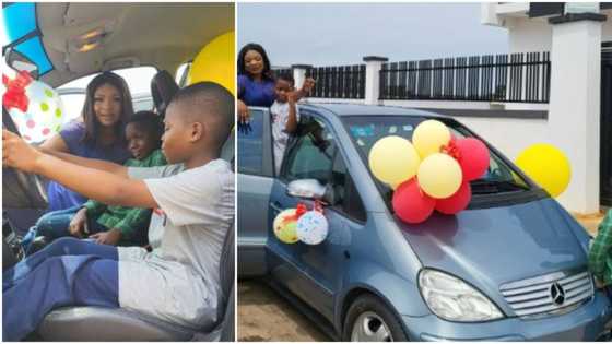Where she see money? Mixed reactions as Laide Bakare’s 13-year-old daughter gifts brother Benz on 9th birthday