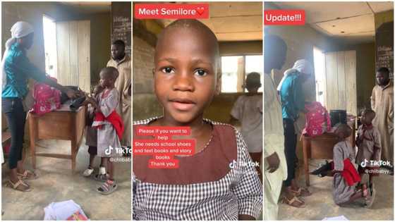 "She has manners: Kid who used to read during break gets gifts, kneels in appreciation