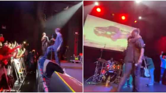 Huge crowd goes wild as Mr Eazi jumps on stage, surprises Joeboy during performance