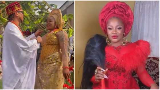 Money rents the air in beautiful video as actress Uche Ogbodo and lover Bobby wed traditionally