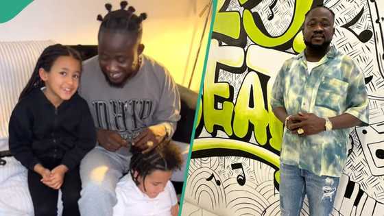 "So adorable": Show promoter Kogbagidi plaits his kids' hair, faults exchange rate, netizens react