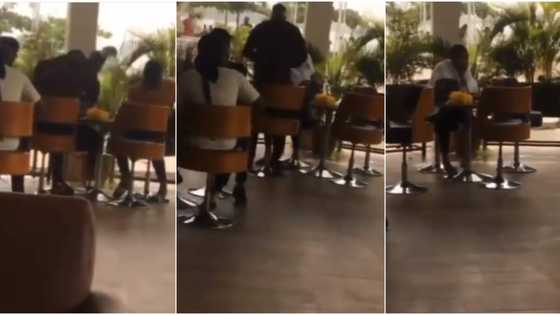Video shows man collecting bone straight hair & slippers he bought for bae after she was seen with another man