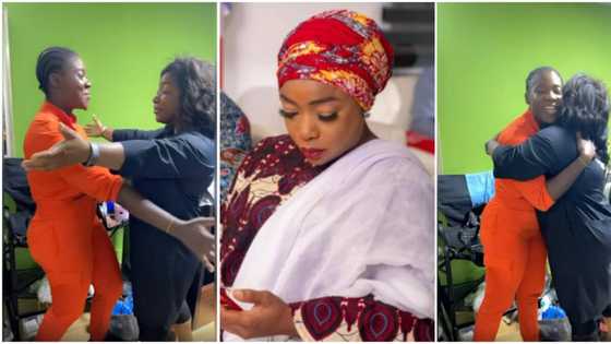 Mercy Johnson blushes hard as she meets actress Bimbo Akintola, gives her tight hug, fans gush over video