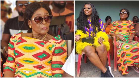 Jackie Appiah's mother Janet Owusu joins actress at 39th birthday party at Ejisu Abankro, her beauty wows fans