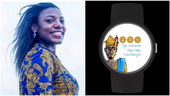 Nigerian Moyinoluwa becomes famous, builds android watch that tells time in Yoruba (photos)