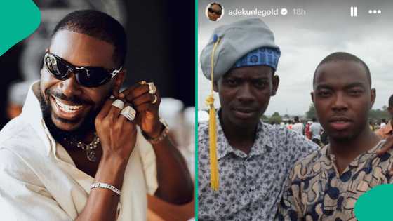 Adekunle Gold honours b'day of friend who sponsored his convocation with his salary, shares old photo