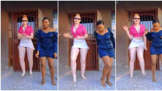 "I want an albino child": Pretty slim albino lady in miniskirt shows off dance moves barefooted in sweet video