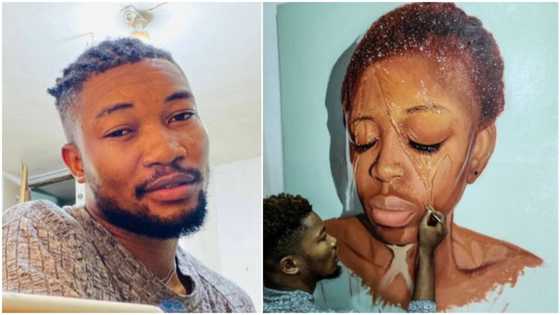 Check out the life-like painting young Nigerian man made that people can't stop praising (photos)