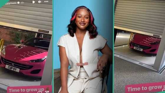 “It’s time to grow up”: Video of DJ Cuppy dumping her customised pink Ferrari gets Nigerians talking