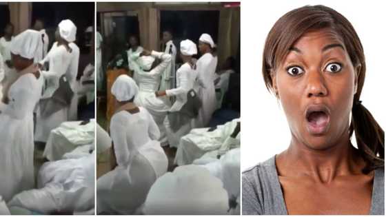Nigerian lady causes stir in church, twerks hard in front of seated pastor, viral video sparks reactions