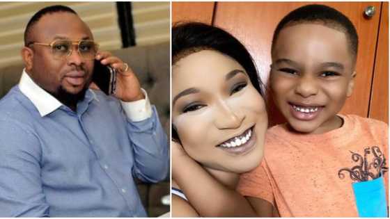 May the Lord honour your mum: Olakunle Churchill prays for Tonto Dikeh on son's 5th birthday