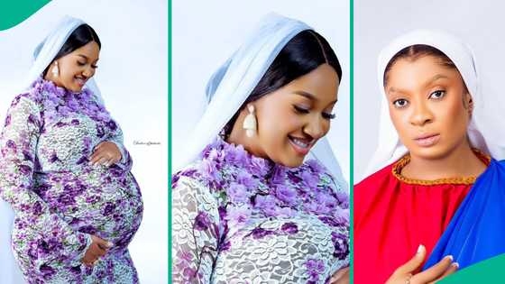 Yul Edochie's 2nd wife Judy Austin accused of copying May’s viral photo style for maternity pics