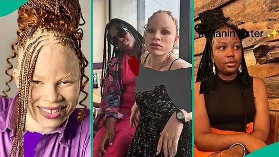 Pretty Nigerian lady with albinism shows off her melanin sister, video melts hearts on TikTok