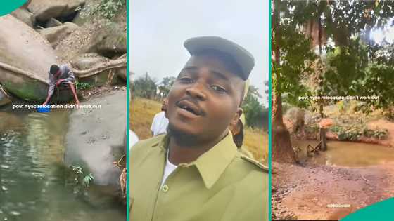 After NYSC relocation failed, male corps member posted to Cross River shows how he gets water daily