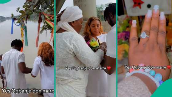 Lady who called herself 'ogbanje' gets married by riverside: "In front of water spirits"