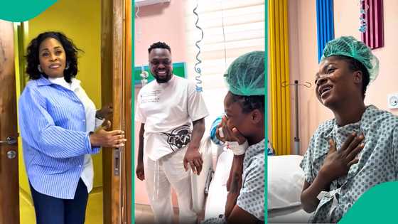 Egungun surprises wife in labour room with Tope Alabi as she gives birth to 1st child: “So sweet”