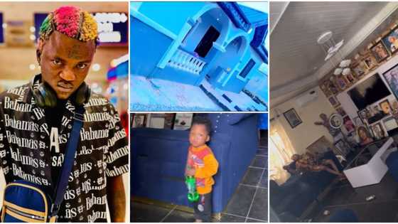 "Zazuu villa": Portable proudly shows off his beautiful home, wife and children
