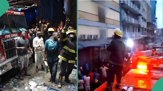 “Items worth millions destroyed”: Anxiety as fire guts 7-storey building in Lagos, video emerges