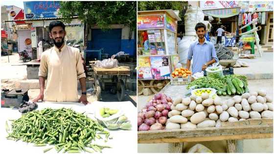 Young man who started trading by selling beans in market rejoices as he adds onions, others, shares photos