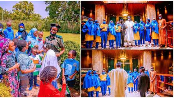 Children's Day: Photos emerge as Buhari, Osinbajo host 10 students from learning centre