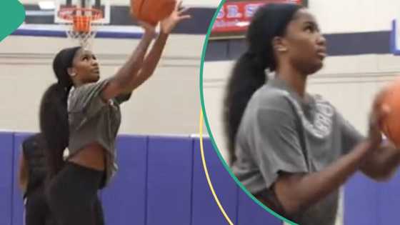 “Will you marry me?”: Elegant lady shows off her flawless basketball skills with enthusiasm