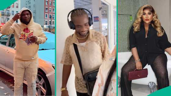 Nkechi Blessing reacts after catching Speed Darlington admiring her derriere: "E set o, over set"